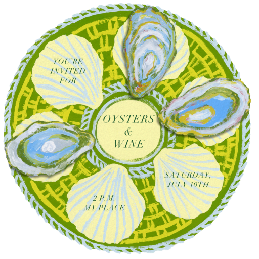 Oyster Plate - Cocktail Party Invitation by Iris + Marie