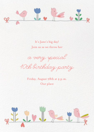 Birdie and Friends - Birthday Invitation by Little Cube