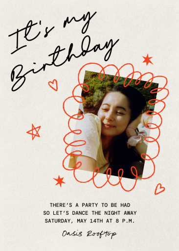 Squiggle Line Frame - Birthday Invitation by Paperless Post