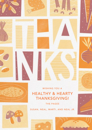 Woodblock Feast - Thanksgiving Card by Paperless Post