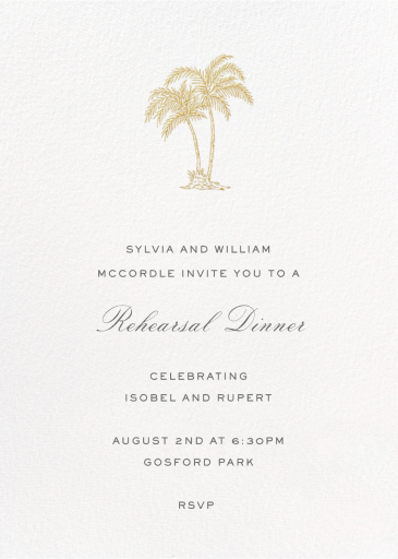 Mascarene - Rehearsal Dinner Invitation by Crane & Co.