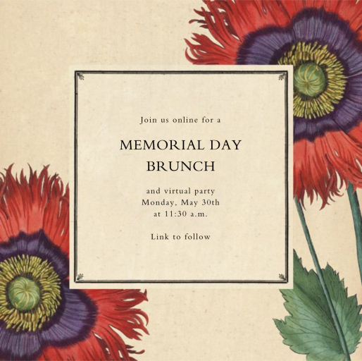 Derian Poppies - Invitation by John Derian