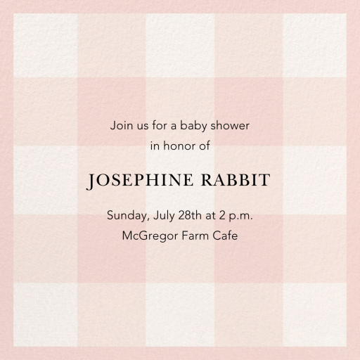 Buffalo Check - Baby Shower Invitation by Oscar de la Renta
