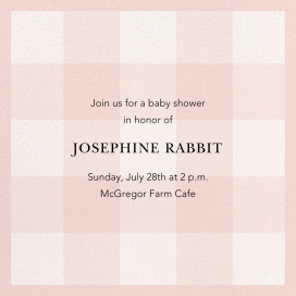 Buffalo Check - Baby Shower Invitation by Oscar de la Renta