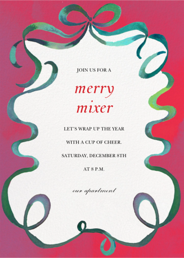 Holiday Ribbon - Invitation by Happy Menocal