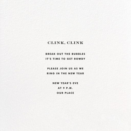 Pop Fizz Clink (Square) - Business Event Invitation by kate spade new york - Back