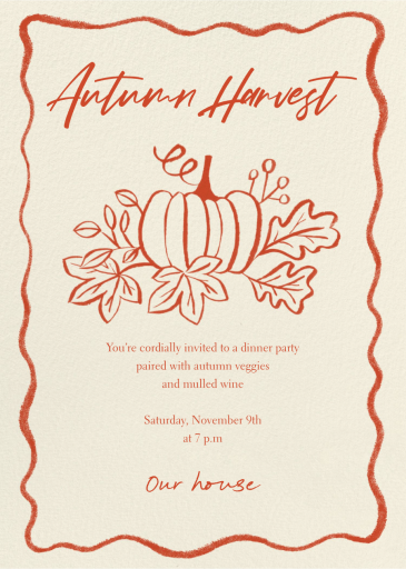 Thankful Pumpkin - Fall Party Invitation by Paperless Post