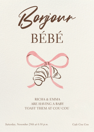 Bonjour Bebe - Baby Shower Invitation by Paperless Post