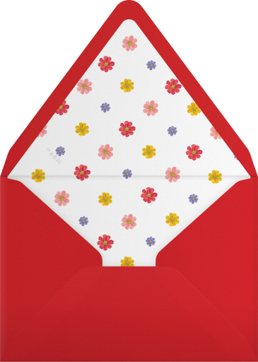 Floral Ladybug Stripe Invitation Envelope