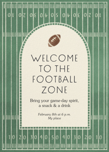 Football Field Theme Invitation