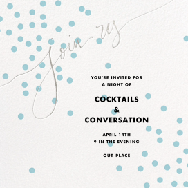 Einladungskarte „Confetti Dots“ in Silber mit Schriftzug