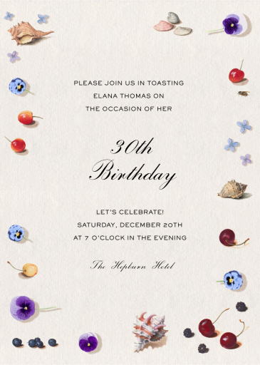 Seashells and Poppies - Birthday Invitation by Stephanie Fishwick