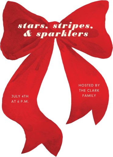 Painted Bow Cutout - 4th of July Invitation by Paperless Post