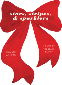 Painted Bow Cutout - 4th of July Invitation by Paperless Post