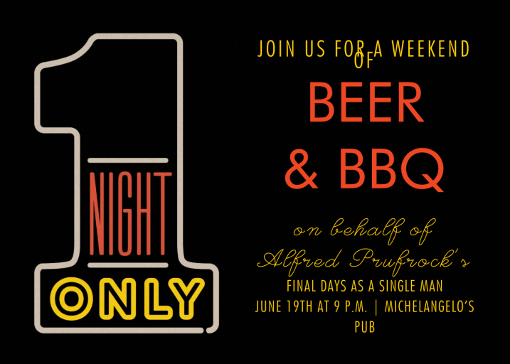 1 Night Only - Bachelor Party Invitation by Paperless Post