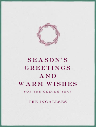 Classic Wreath with Motif - Business Holiday Card by Paperless Post