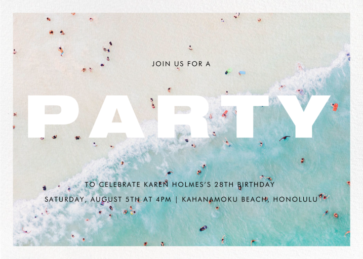 Ocean Wave - Birthday Invitation by Gray Malin