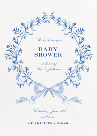 Blue Wreath (Riley Sheehey) - Baby Shower Invitation by Dogwood Hill