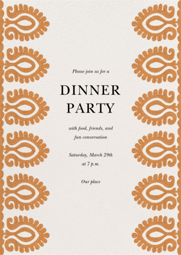 Block Print Border - Dinner Party Invitation by Schumacher