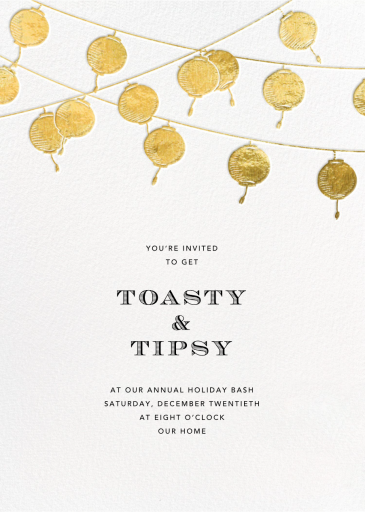 Golden String Lanterns - Holiday Party Invitation by Paperless Post