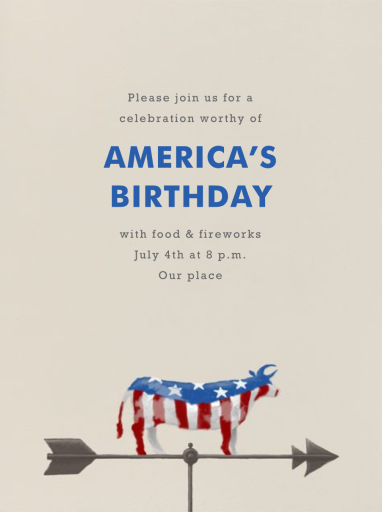 Cow Weathervane - 4th of July Invitation by Paperless Post