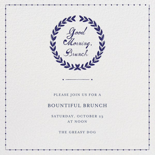 Good Morning, Brunch - Wedding Brunch Invitation by Mr. Boddington's Studio