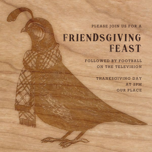 Quail and Scarf - Thanksgiving Invitation by Paperless Post