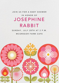 Pink Mod Flowers - Baby Shower Invitation by Petit Collage