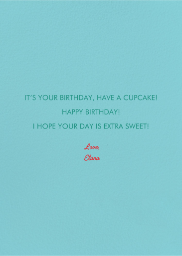 Sweet Delight - Birthday Card by Carolyn Suzuki Studio - Back