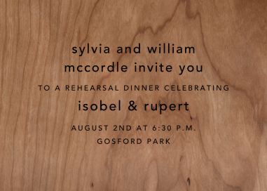 Wood Grain Light - Rehearsal Dinner Invitation by Paperless Post