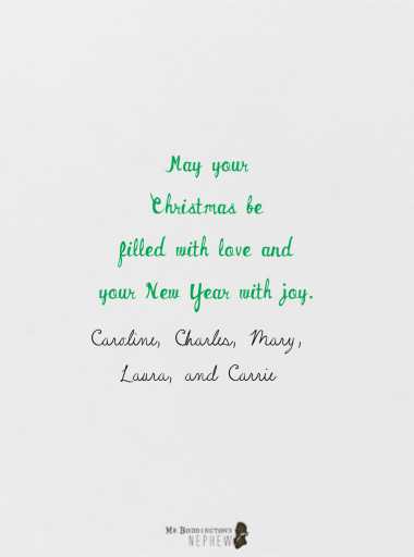 Merry and Bright - Holiday Card by Mr. Boddington's Studio - Back