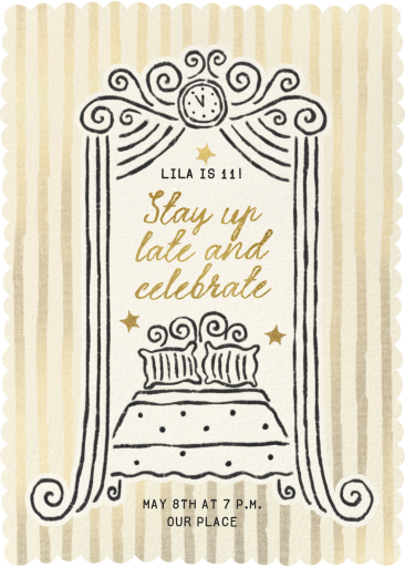 Doodle Bed Sleepover Invitation