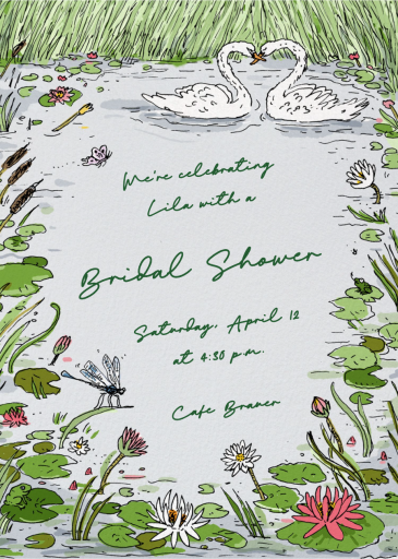 Swan Song - Bridal Shower Invitation by Joana Avillez