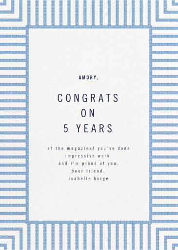 Seersucker Stripe - Work Anniversary Card by kate spade new york