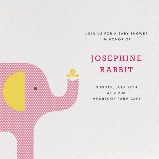 Modern Elephant - Baby Shower Invitation by Petit Collage