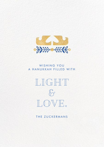 Hanukkah Doves (Greeting) - Hanukkah Card by Hello!Lucky - Back