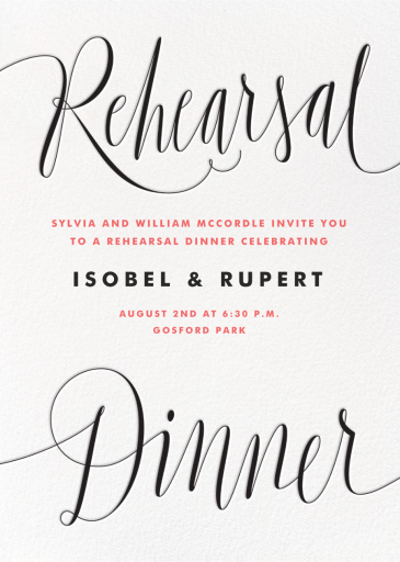 Plume d'Oie - Rehearsal Dinner Invitation by Paperless Post