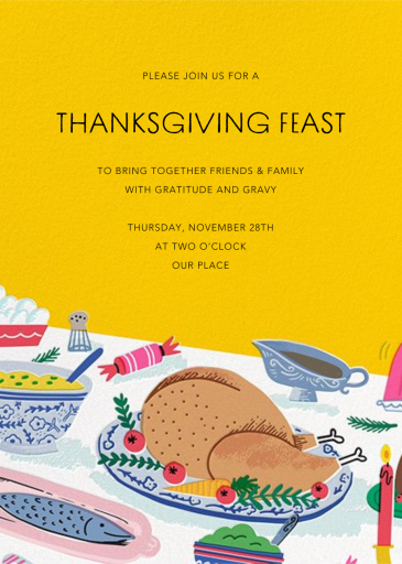 Turkey Feast - Friendsgiving Invitation by Hello!Lucky