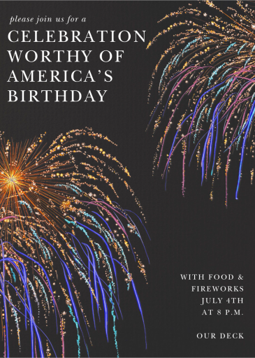 Golden Sparks - 4th of July Invitation by Oscar de la Renta