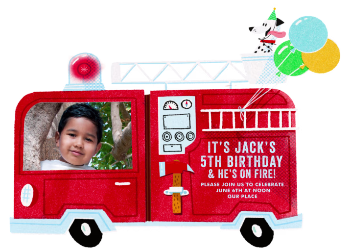 Firetruck Photo - Birthday Invitation by Hello!Lucky