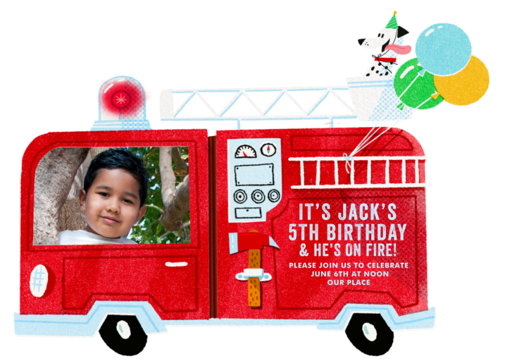 Firetruck Photo - Invitation by Hello!Lucky