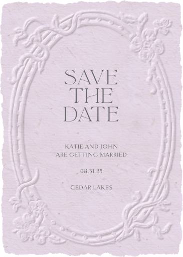 Embossed Lavender - Save the Date by Inquisited