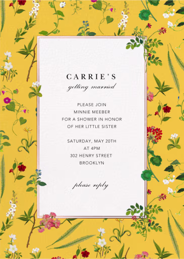 Wildflower Cuttings - Bridal Shower Invitation by Oscar de la Renta