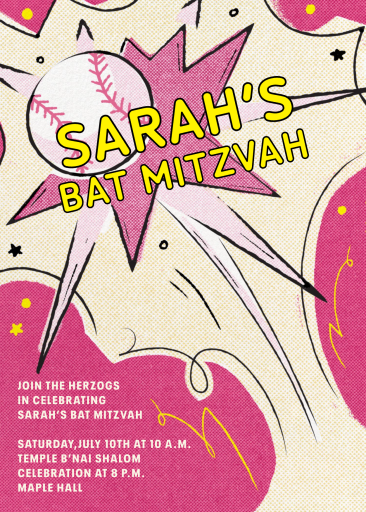 Baseball Smash - Invitación para Bar y Bat Mitzvá de Paperless Post