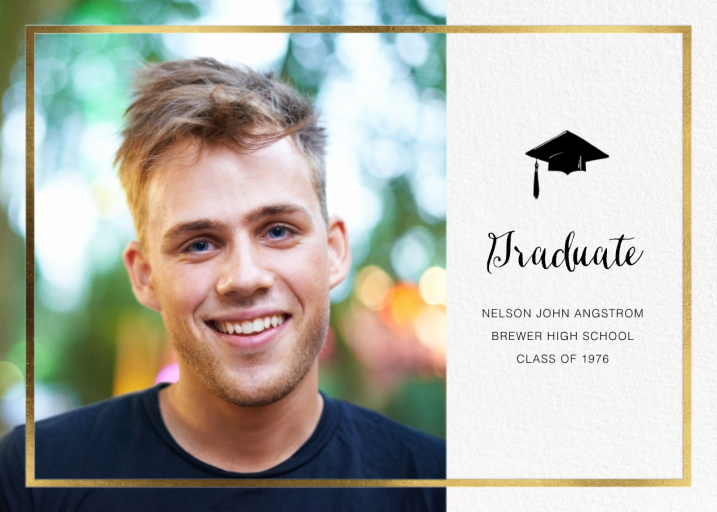 Simple Gold Border (Photo) - Graduation Announcement by Paperless Post