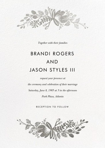 Floral Silhouette (Invitation) - Wedding Invitation by Rifle Paper Co.