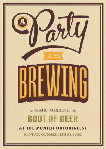 A Party Is Brewing - Oktoberfest Invitation by Crate & Barrel