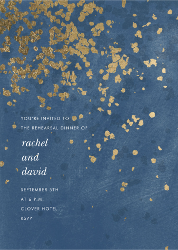 Gold Foil Confetti - Rehearsal Dinner Invitation by Kelly Wearstler