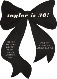 Painted Bow Cutout - Birthday Invitation by Paperless Post