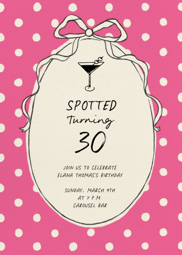 Spotted With a Bow - Invitación de cumpleaños de Paperless Post